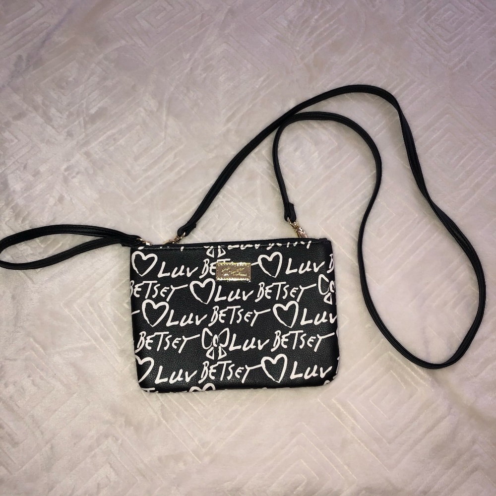Betsey Johnson Cross Body w/ Black+White Writing